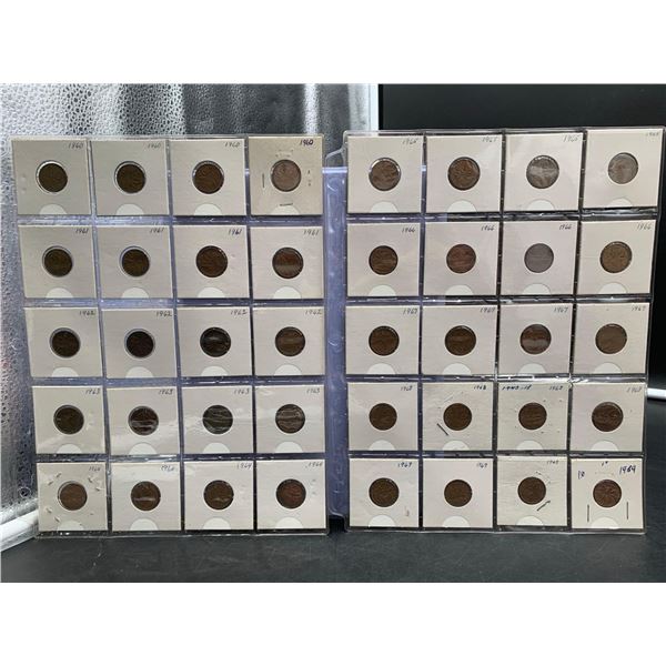 ESTATE ITEM - Lot of Canada Pennies Cataloged 1960-1969 LOT of 40