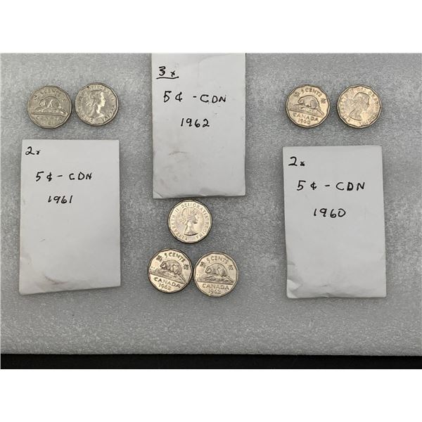 ESTATE ITEM - Lot of Canada Vintage Silver Nickels