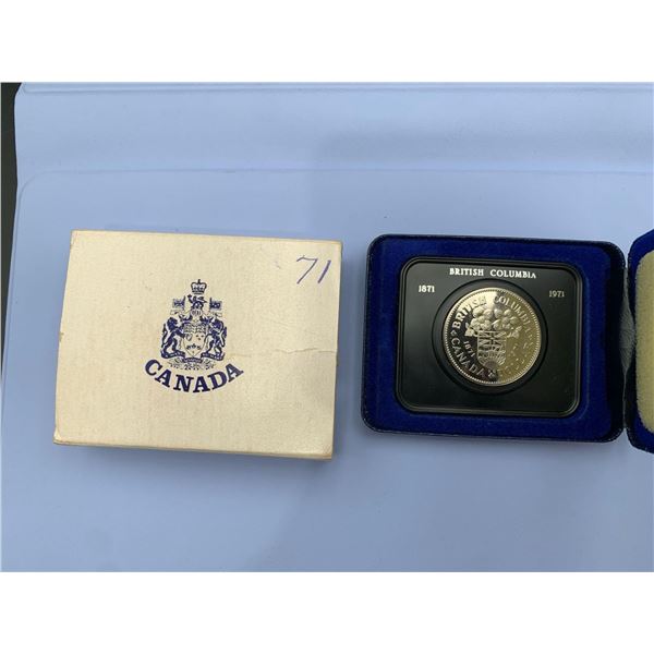 ESTATE ITEM - Canada 1871-1971 British Columbia $1.00 Cased Coin
