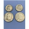 Image 2 : ESTATE ITEM - USA Eisenhower 1971 and 1972 Dollars and Half Dollars Set LOT of 4
