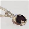 Image 2 : Silver Garnet Necklace (~Size 0) (~length 17inches) (~weight 4.61g), Suggested Retail Value $120