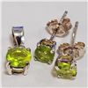 Image 2 : Silver Peridot Earrings & Pendant Set (~Size 0) (~length 0inches), Suggested Retail Value $120