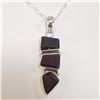 Image 1 : Silver Garnet Necklace (~Size 0) (~length 21inches) (~weight 10.4g), Suggested Retail Value $500 (Es