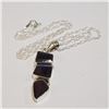 Image 3 : Silver Garnet Necklace (~Size 0) (~length 21inches) (~weight 10.4g), Suggested Retail Value $500 (Es
