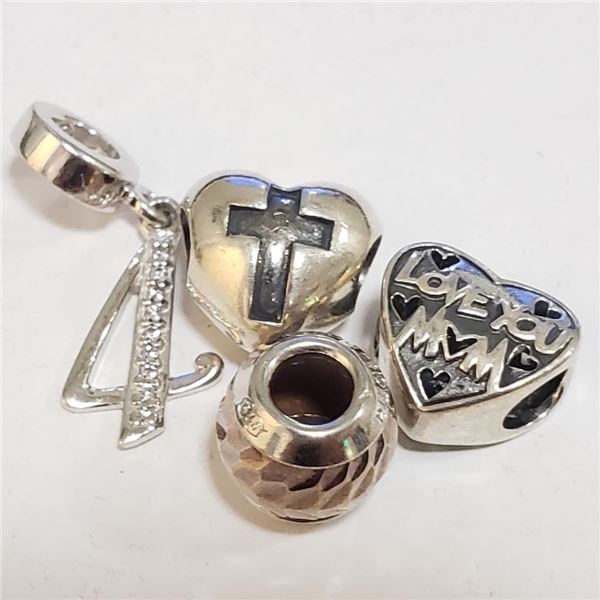 Silver Pack Of 4 Beads (~Size 0) (~length 0inches) (~weight 7.6g), Suggested Retail Value $200 (Esti