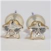 Image 1 : 14K Yellow Gold Cubic Zirconia Earrings (~Size 0) (~length 0inches), Suggested Retail Value $300 (Es