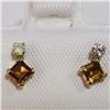 Image 1 : 10K Yellow Gold Tourmaline(0.44ct) Diamond(0.06ct) Earrings (~Size 0) (~length 0inches), Suggested R