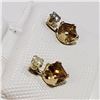 Image 2 : 10K Yellow Gold Tourmaline(0.44ct) Diamond(0.06ct) Earrings (~Size 0) (~length 0inches), Suggested R