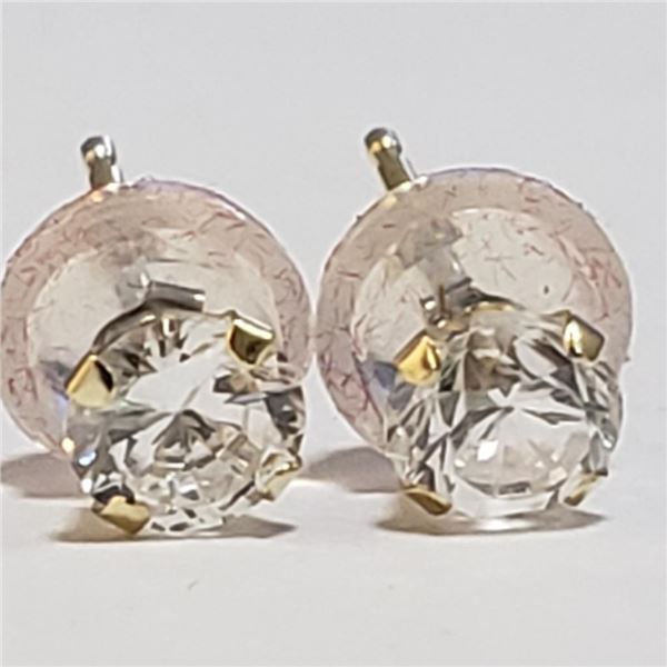 14K Yellow Gold Cubic Zirconia Earrings (~Size 0) (~length 0inches), Suggested Retail Value $160