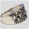 Image 2 : Silver Marcasite Ring (~Size 7)(Ring is resizable for $40) (~length 0inches) (~weight 3.45g), Sugges