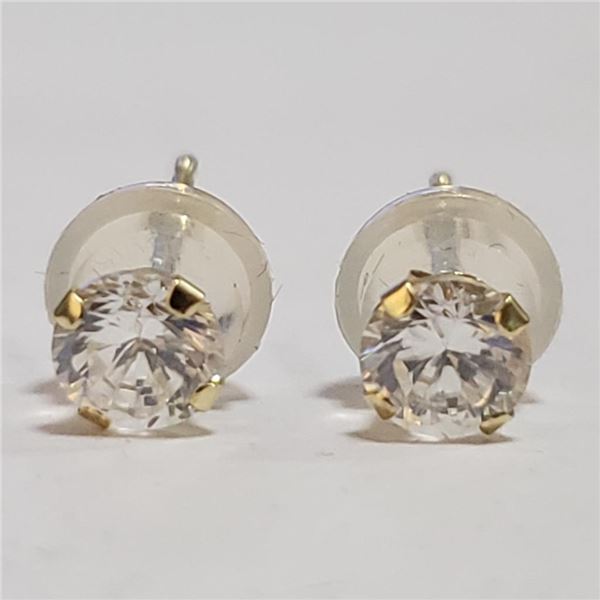 14K Yellow Gold Cubic Zirconia Earrings (~Size 0) (~length 0inches), Suggested Retail Value $160