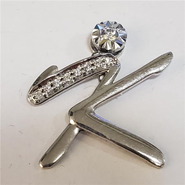 Silver Cubic Zirconia Pendant (~Size 0) (~length 0inches), Suggested Retail Value $100