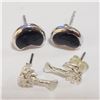 Image 2 : Silver Lot Of 2 Black Onyx Earrings (~Size 0) (~length 0inches), Suggested Retail Value $100