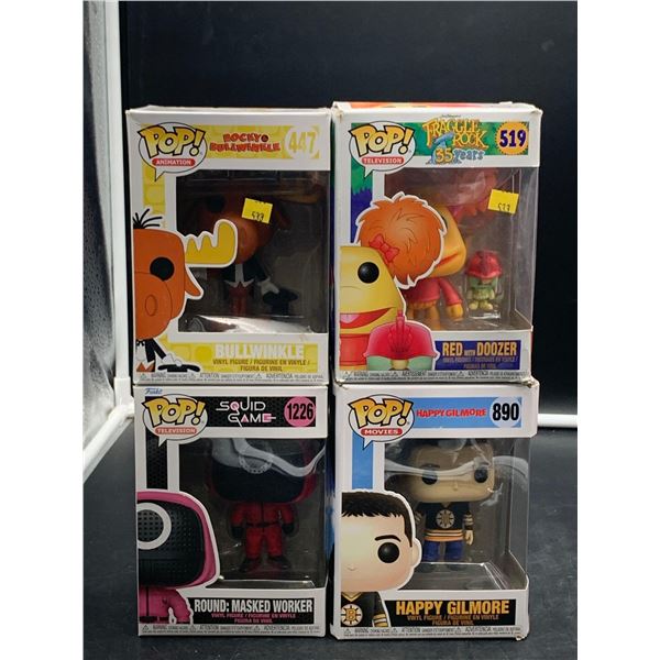 Funko Pop! Lot of 4 - Bullwinkle, Red with Dozer, Happy Gilmore &  Round: Masked Worker Figures