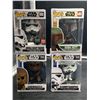 Image 1 : Funko Pop! Lot of 4 - Star Wars - Imperial Rocket Trooper, Boba Fett Chewbacca & Storm Trooper Figur