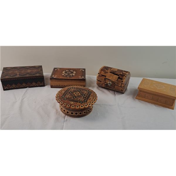 Assorted Wooden Trinket Boxes