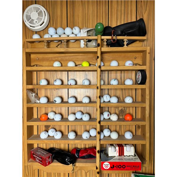Golf Ball Collection with Wall Shelf