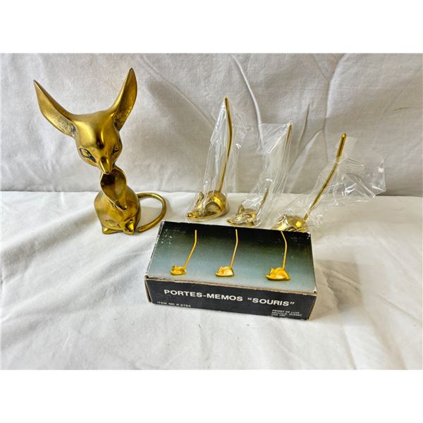 Brass Mice Decor