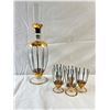Image 1 : Gold Embellished Decanter and Glass Set