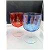 Image 3 : Set of 4 Coloured Stemmed Glasses