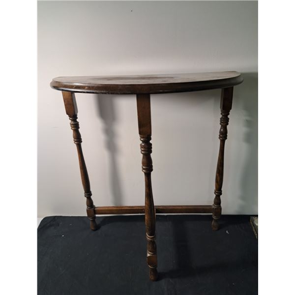 Vintage Wooden Half Moon Table