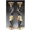 Image 2 : PAIR OF CARVED AND PAINTED NUBIAN STATUES.