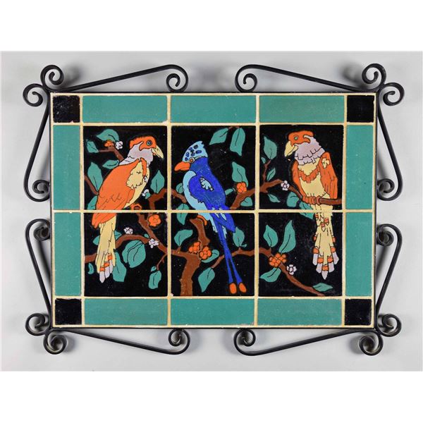 ART POTTERY TILE HANGING PLAQUE.