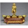 Image 2 : RED MARBLE AND GILT BRONZE NAPOLEON INK STAND.