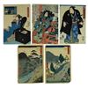 Image 2 : GROUP OF 3 WOODBLOCK PRINTS AND 2 SCENIC JAPANESE