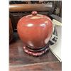 Image 8 : CHINESE COVERED JAR AND TERRACOTTA BALUSTER.