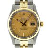 Rolex Mens Quickset 2T Yellow Gold And Steel Champagne Index Datejust Wristwatch