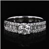 Image 1 : 0.53 ctw CENTER Diamond 14K White Gold Ring (1.05 ctw Diamonds)