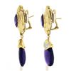 Image 5 : 18K Yellow Gold Large Amethyst & Diamond Drop Dangle Enhancer Day Night Earrings