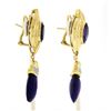 Image 6 : 18K Yellow Gold Large Amethyst & Diamond Drop Dangle Enhancer Day Night Earrings
