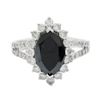 2.64 ctw FANCY BLACK CENTER Diamond 14KT White Gold Ring (3.44 ctw Diamonds)