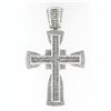 LARGE Men's 14k White Gold 10.75 ctw Princess Round Diamond Cross Heavy Pendant
