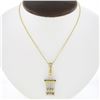 Unique Vintage 14k TT Gold Diamond Tiered Bar Tassel Dangle Pendant Necklace
