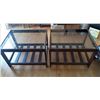 Image 1 : Two Wooden and Glass Sidetables