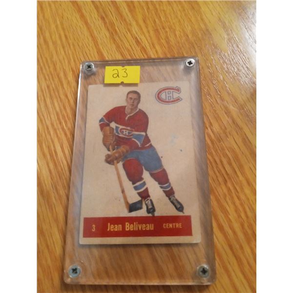 1957 Jean Beliveau Parkhurst #3 Montreal Canadiens Hockey Card