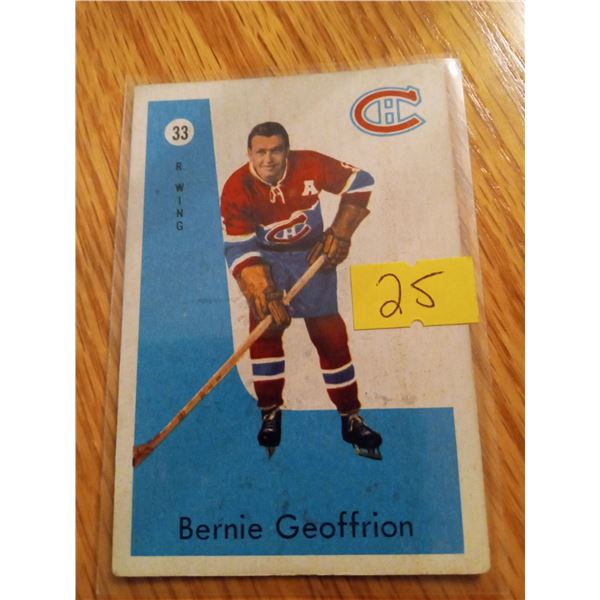 1959 Bernie Geoffrion Parkhurst #33 Montreal Canadiens Hockey Card