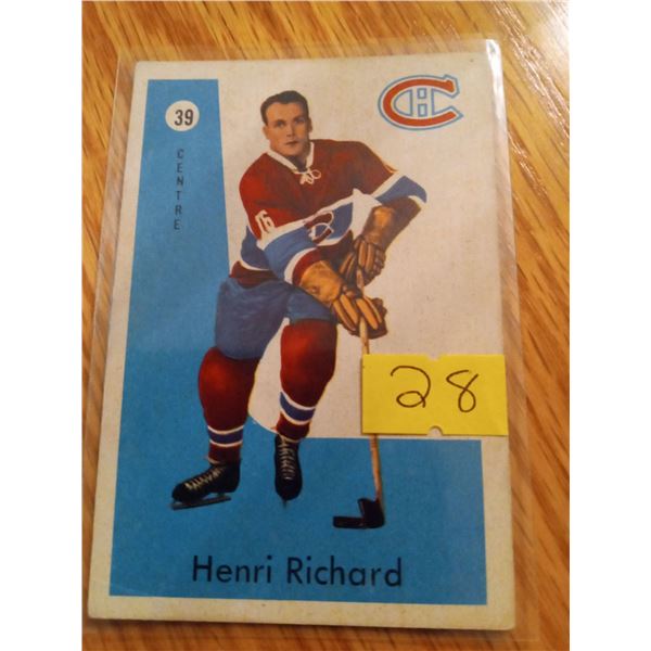 1959-60 Henri Richard Parkhurst #39 Montreal Canadiens Hockey Card
