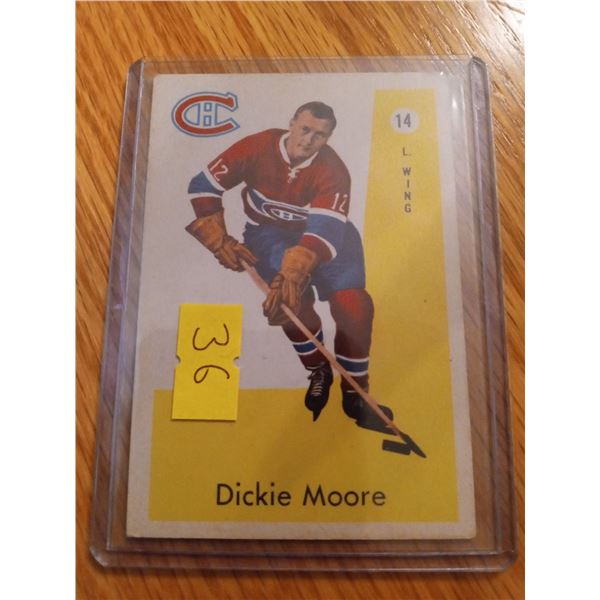 1959-60 Dickie Moore Parkhurst #14 Montreal Canadiens Hockey Card