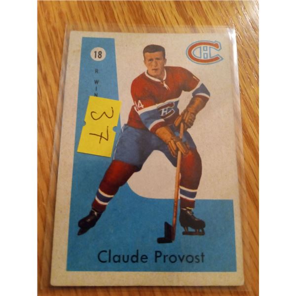 1959-60 Claude Provost Parkhurst #18 Montreal Canadiens Hockey Card