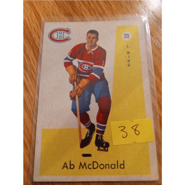 1959-60 Ab McDonald #20 Montreal Canadiens Hockey Card