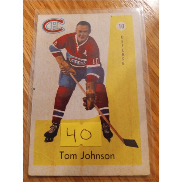1959-60 Tom Johnson #10 Montreal Canadiens Hockey Card