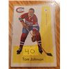 Image 1 : 1959-60 Tom Johnson #10 Montreal Canadiens Hockey Card