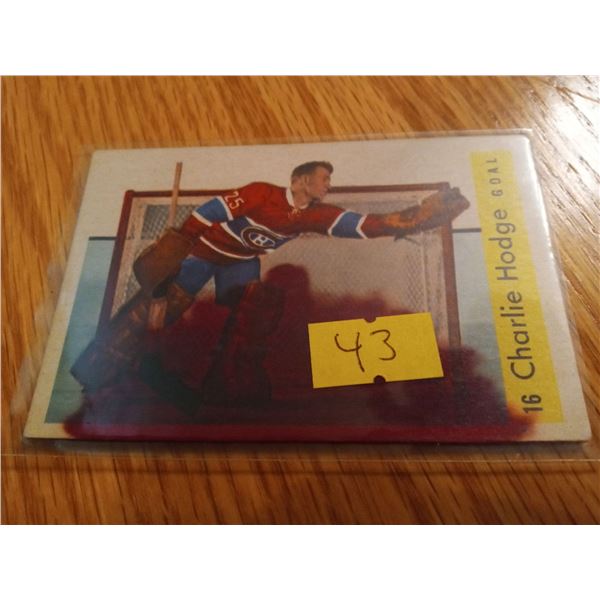 1959-60 Charlie Hodge #16 Montreal Canadiens Hockey Card