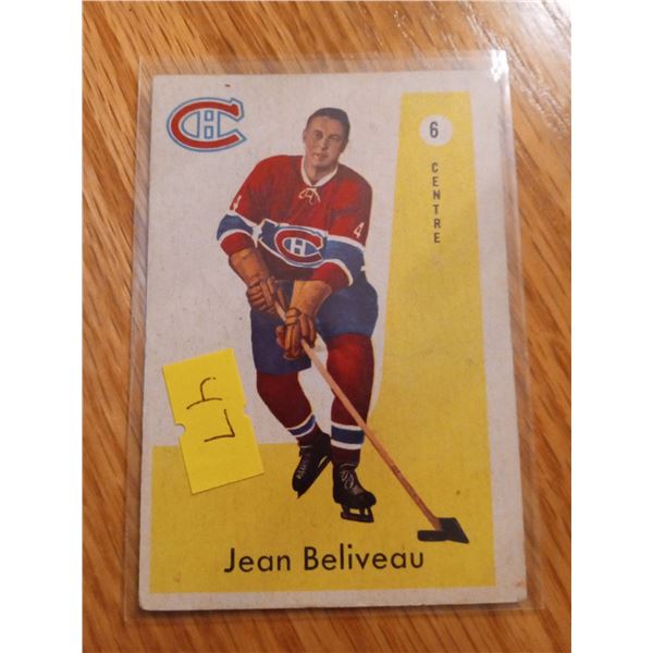 1959-60 Jean Beliveau #6 Montreal Canadiens Hockey Card
