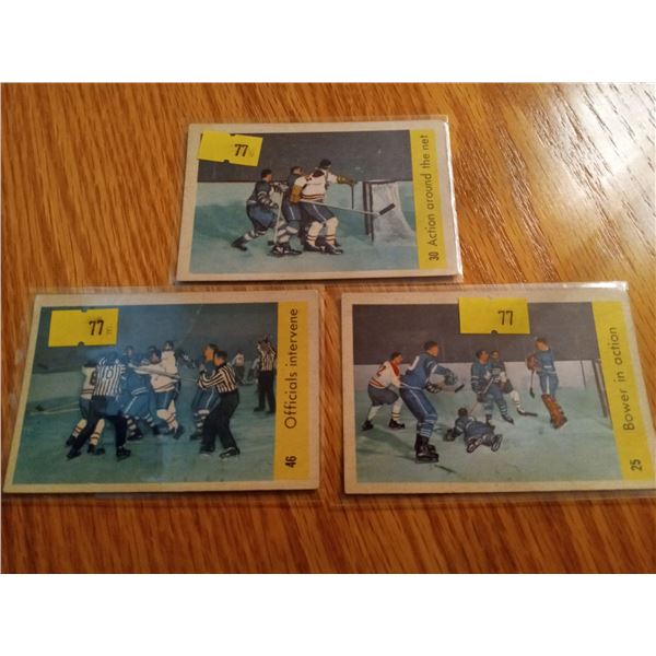 Bower in action #25, Action around net #30, Officials intervene #46 Toronto Maple Leafs Hockey Cards