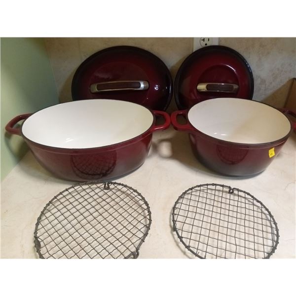 Two Large KitchenAid Cast Iron Cookware